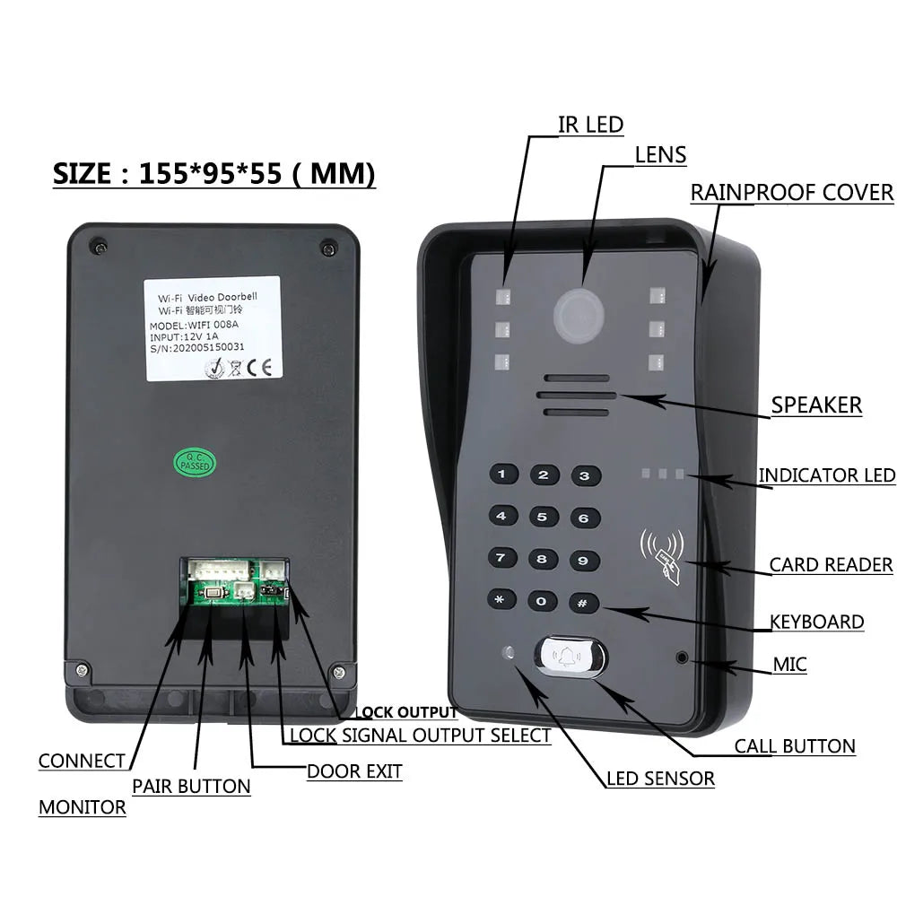 Video Door Phone Intercom Doorbell System