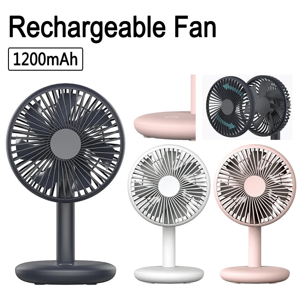 1200mAh Portable Rechargeable Fan USB