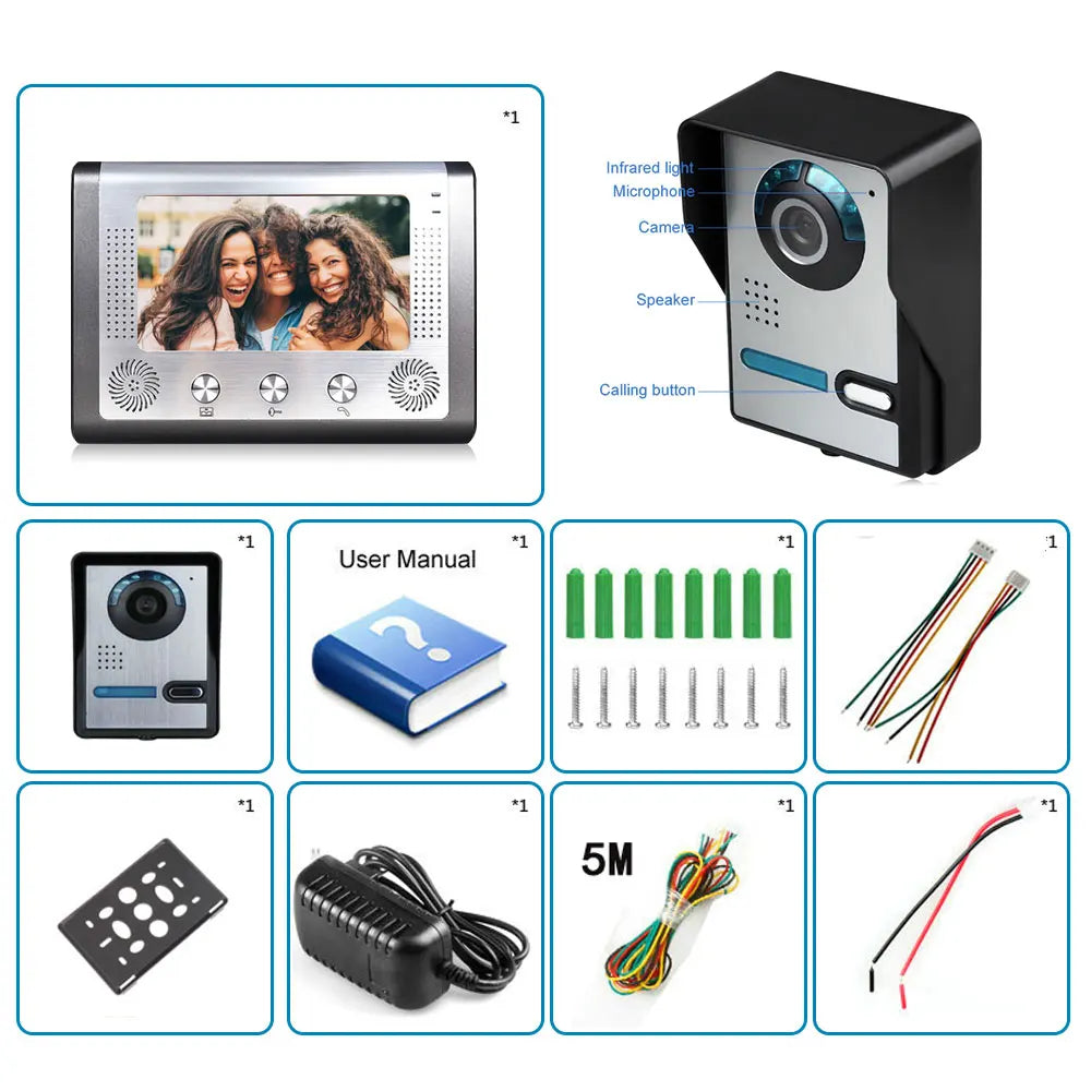 Video Door Phone Doorbell Intercom System with Camera