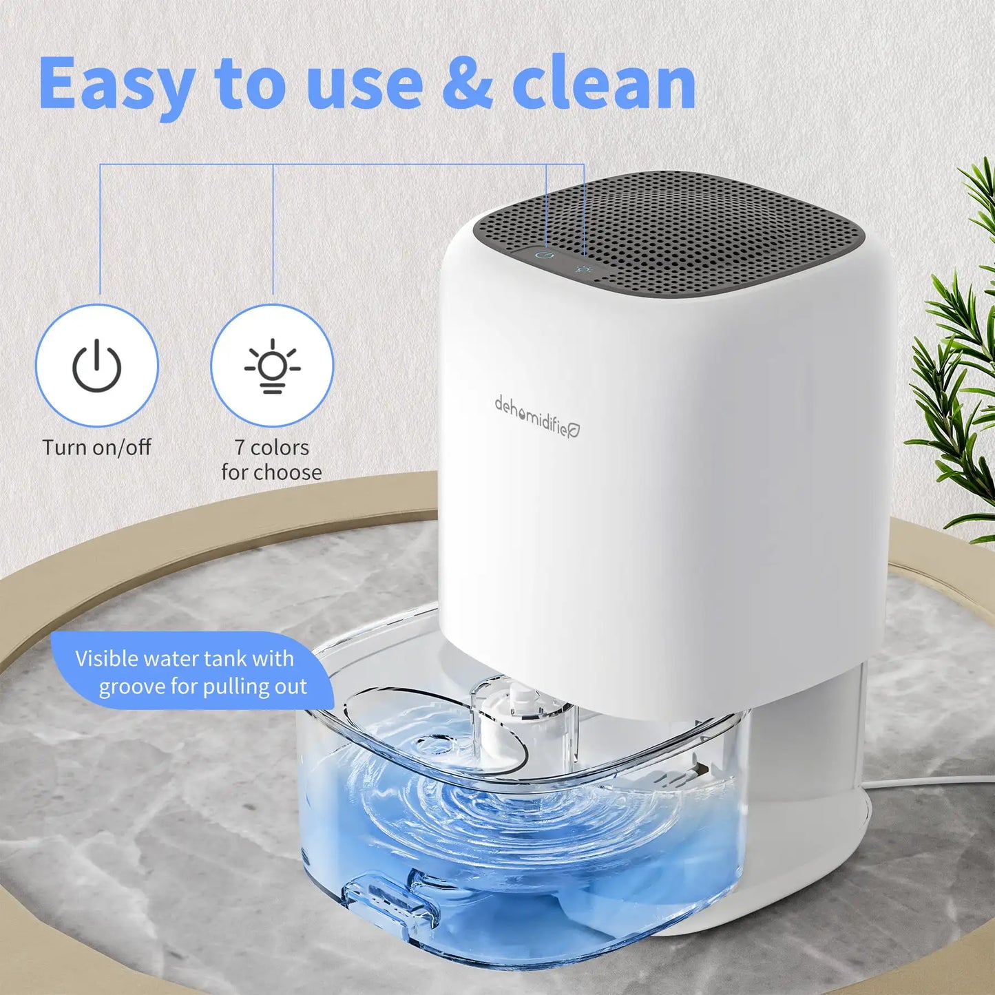 1 L Portable and Quiet Dehumidifiers 260 Sq Ft White CS01 | USA | NEW