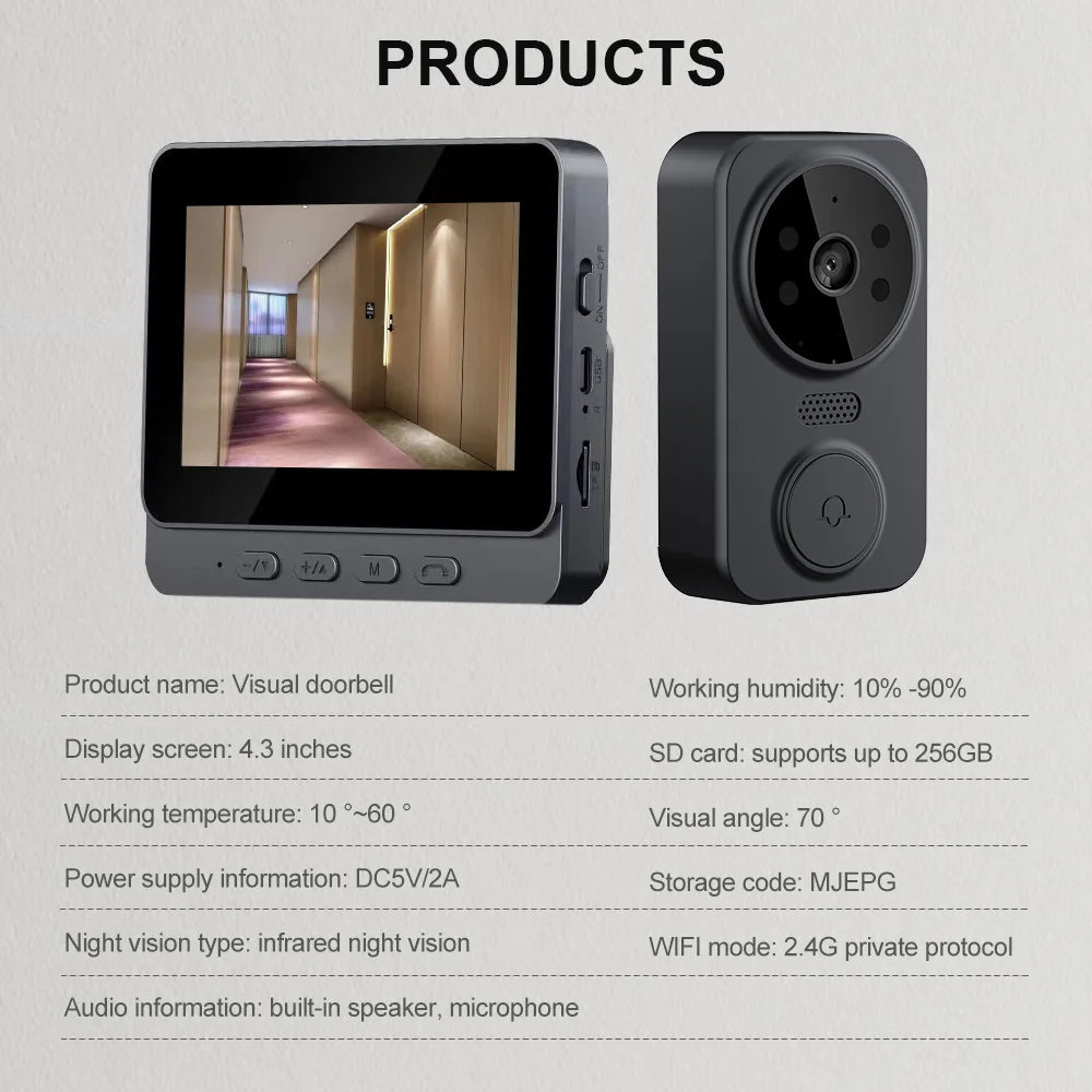 Wireless WIFI Video Intercom Night Vision Doorbell Camera