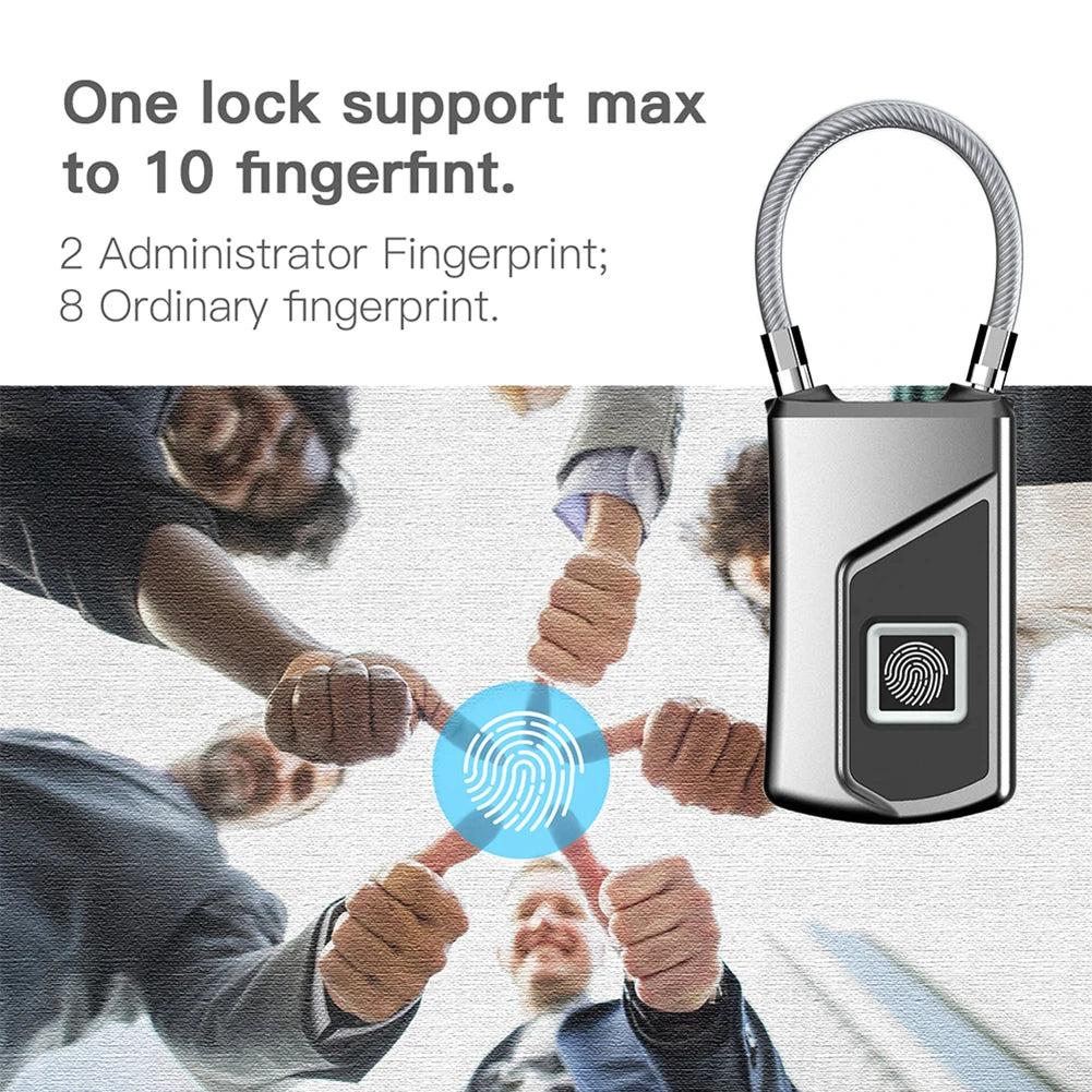 Electronic Padlock Fingerprint Lock USB Rechargeable