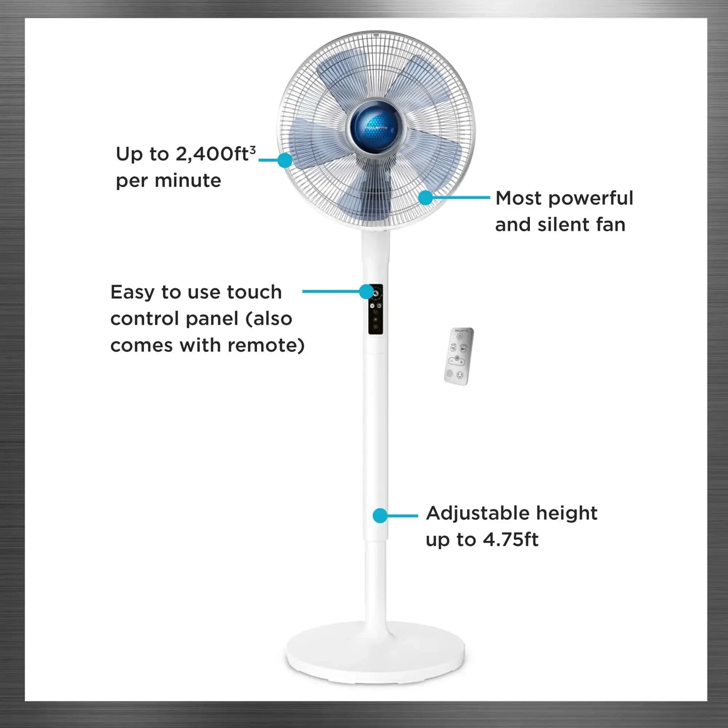 Stand Fan, Remote Control, White | USA | NEW