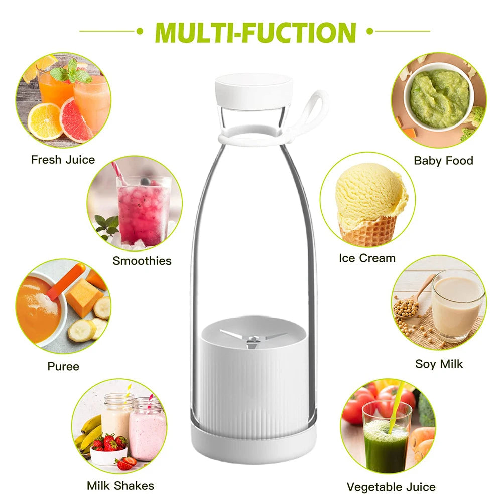 New Portable Blender Bottle Juicer Usb Rechargeable Shake Cup Blender Antioxidant Multi-Functional Personal Mini Mixer