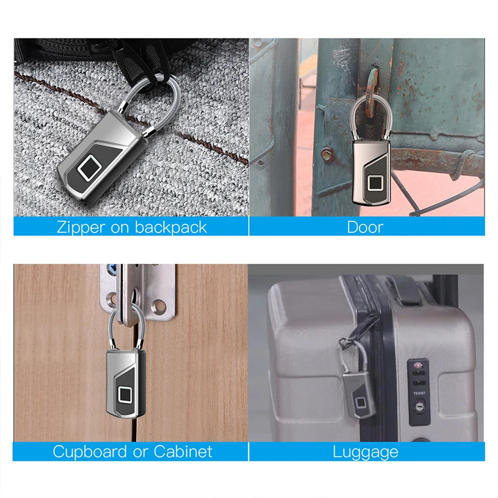 Electronic Padlock Fingerprint Lock USB Rechargeable