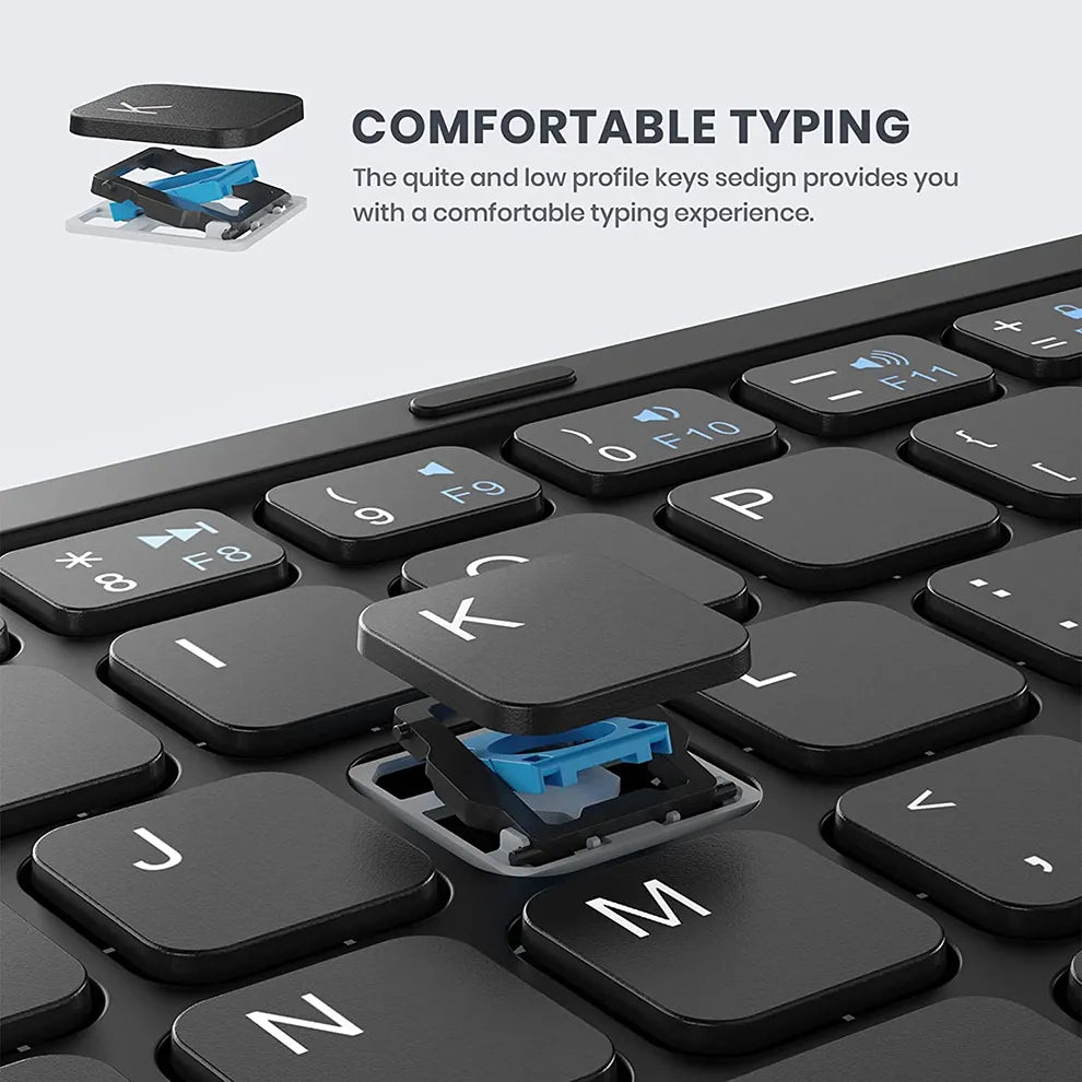 Foldable Bluetooth Keyboard  Bluetooth Keyboard with Large Touchpad